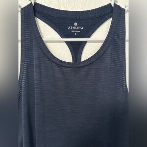 ATHLETA Women’s Tank Top | Racerback | Stripped | Navy Blue | Large